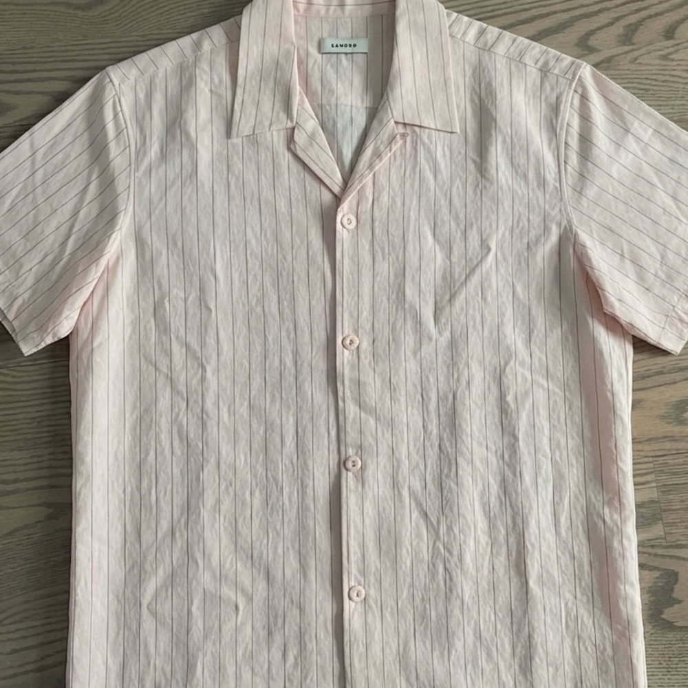NWT Sandro Paris Vita Striped Button Down Shirt Size XL - Picture 3 of 9
